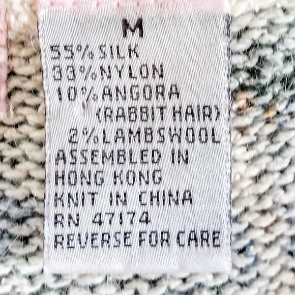 Vintage De Rotchild Silk Angora Lambswool Pastel Cardigan - Picture 5 of 6